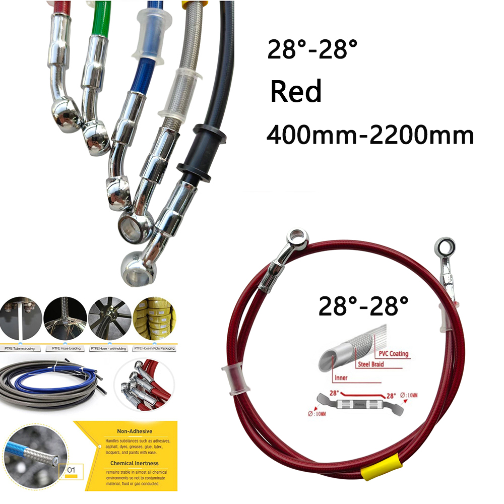 Motorcycle Brake Cable - 28-28 Красный универсальный гидравлический тормозной шланг