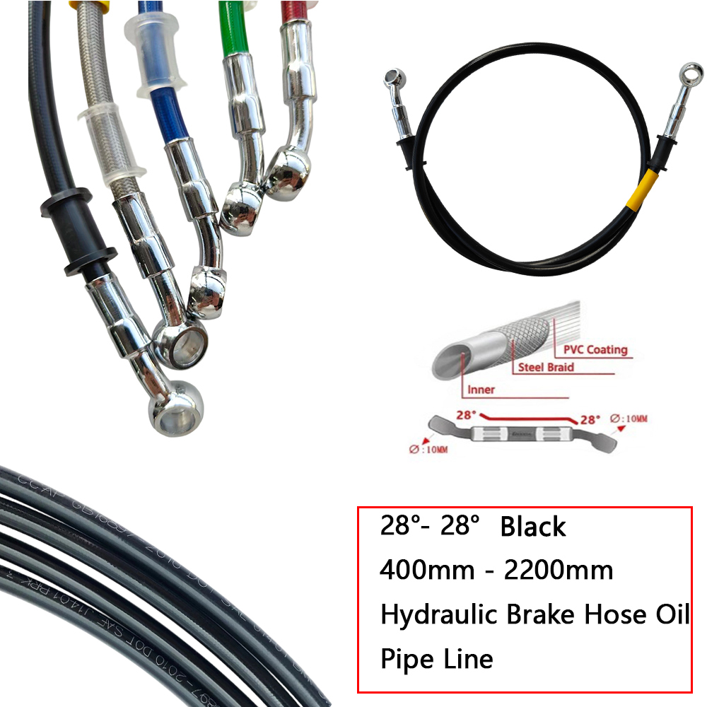 Brake Line Motorcycle - 28 ° -28 ° Черный армированный