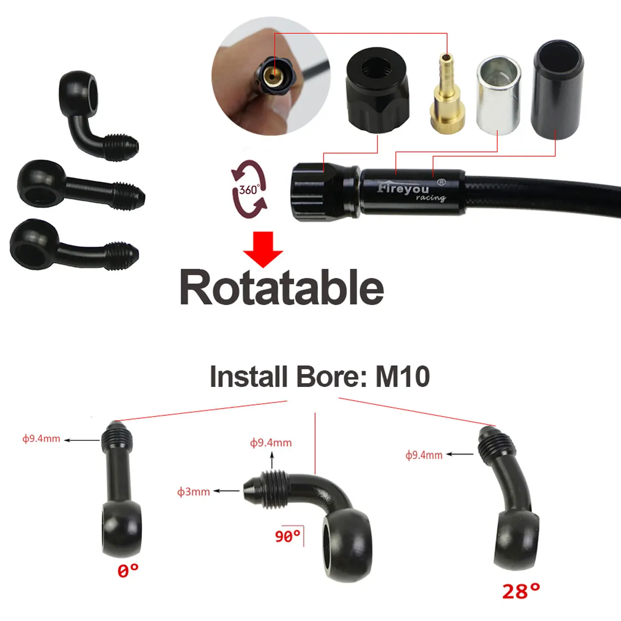 AN3 Плетеный тормозной шланг М – обзор и цена Motorcycle Brake Cable